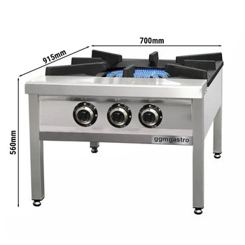 Duża kuchenka gazowa z podstawą i 4 palnikami – 31 kW - Prime Gastro