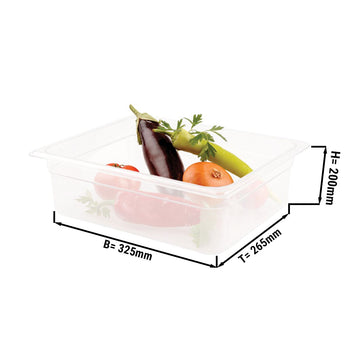 Pojemnik z polipropylenu GN 1/2 - mleczny - głębokość: 200 mm - Prime Gastro