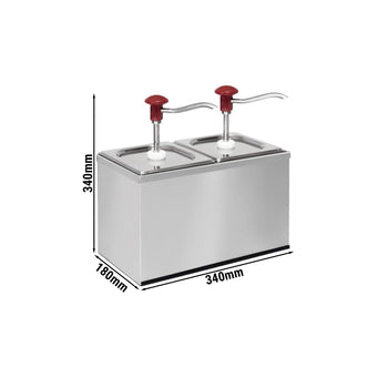 Dozownik do sosów – 2x 2L – włącznie z podstawą ze stali nierdzewnej - Prime Gastro