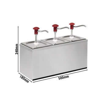 Dozownik do sosów – 3x 2L – włącznie z podstawą ze stali nierdzewnej - Prime Gastro