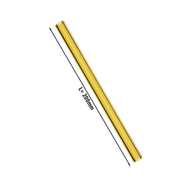 (50 sztuk) Szklane słomki do picia - proste - 200 mm - żółte - włącznie z nylonową szczoteczką do czyszczenia