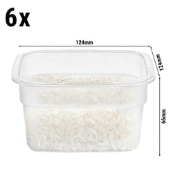 (6 szt.) CAMBRO | CAMSQUARES® - FreshPro Pojemnik - 0,47 litra - Przezroczysty