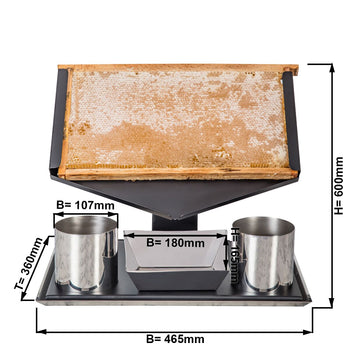 Dozownik miodu z uchwytem w kształcie plastra miodu - czarny