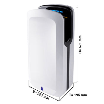 Suszarka do rąk z czujnikiem & lampą UV - biała - Prime Gastro