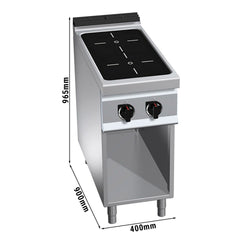 Kuchenka indukcyjna - 10 kW - 2 płyty grzewcze