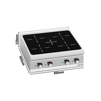 Kuchenka indukcyjna - 20 kW - 4 płyty grzewcze - Prime Gastro