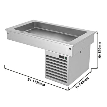 Wanna chłodnicza wbudowana - 1,1m - +2 ~ +8 °C - 3x GN 1/1 - Prime Gastro