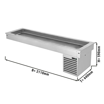 Wanna chłodnicza wbudowana - 2,1m - +2 ~ +8 °C - 6x GN 1/1 - Prime Gastro