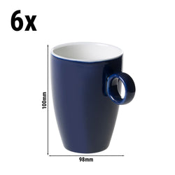 (6 sztuk) BART COLOUR CAFE - Filiżanka do kawy - 230ml - Niebieska