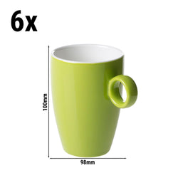 (6 sztuk) BART COLOUR CAFE - Filiżanka do kawy - 230ml - Limonka