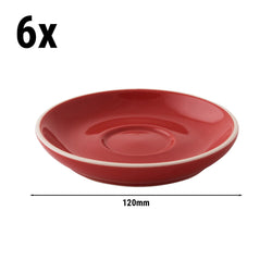 (6 sztuk) COLORS - Spodek do kawy - Ø 120 mm - Czerwony