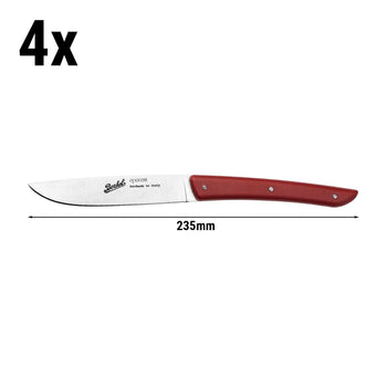 (4 szt.) BERKEL | Nóż do steków - Czerwony - Ostrze: 110 mm - Prime Gastro