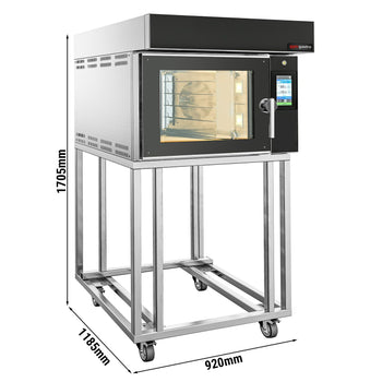 Piec konwekcyjny elektryczny z nawilżaniem - dotykowy - 5x EN 600x400 - Czarny - z okapem & komorą rozrostu