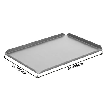 (5 szt.) Aluminiowa taca cukiernicza & prezentacyjna - 400x100x10mm - srebrna - Prime Gastro