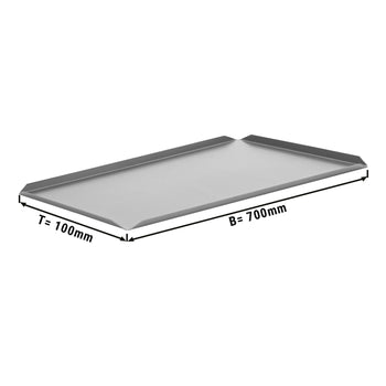(5 szt.) Aluminiowa taca cukiernicza i prezentacyjna - 700x100x10mm - srebrna - Prime Gastro