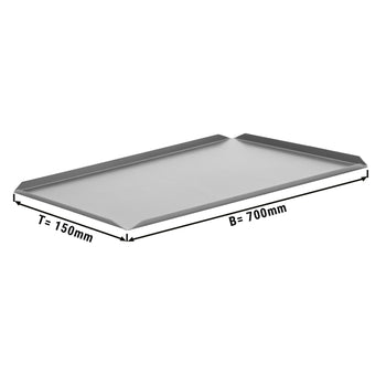 (5 szt.) Aluminiowa taca cukiernicza & prezentacyjna - 700x150x10mm - srebrna - Prime Gastro