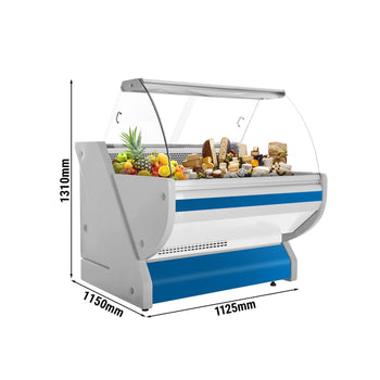 Lada chłodnicza - 1100 mm - z podświetleniem - panel przedni w kolorze niebieskim - Prime Gastro