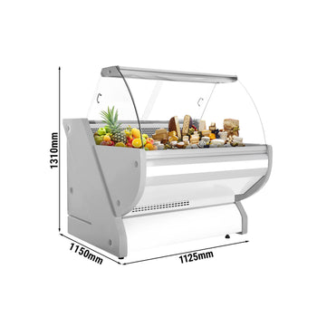 Lada chłodnicza - 1100 mm - z oświetleniem - panel przedni w kolorze białym - Prime Gastro