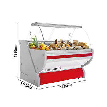 Lada chłodnicza - 1500 mm - z oświetleniem - panel przedni w kolorze czerwonym - Prime Gastro