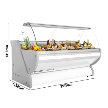 Lada chłodnicza - 2500 mm - z oświetleniem - panel przedni w kolorze białym - Prime Gastro