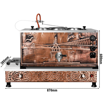 Gazowy & elektryczny miedziany czajnik do herbaty - 940 mm - 33 litry - Istanbul Design - Prime Gastro