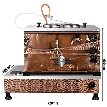 Elektryczny miedziany czajnik do herbaty - 770 mm - 22 litry - Istanbul Design - Prime Gastro