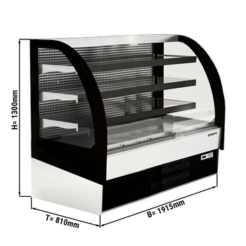 Witryna chłodnicza naścienna - 1915 mm - 548 litrów - z oświetleniem LED & 3 półkami - zamykany z tyłu - Prime Gastro