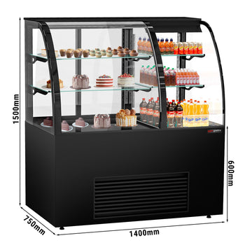 Witryna chłodnicza i sprzedażowa – samoobsługowa – 1400 mm – podwójne szyby – z 2 półkami - Prime Gastro