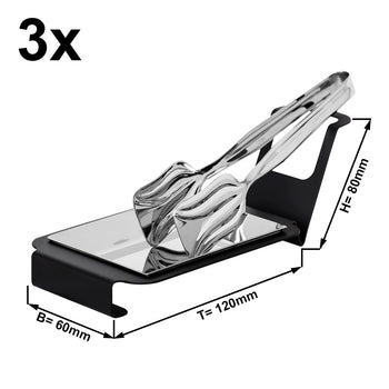 (3 sztuki) Podstawka pod łyżkę - kwadratowa - czarna - Prime Gastro