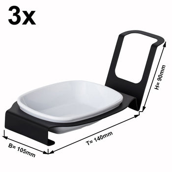 (3 sztuki) podstawka pod łyżkę - owalna - czarna - Prime Gastro