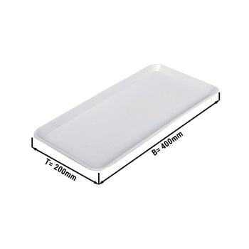 Prostokątna taca prezentacyjna - 400x200x15mm - Biała - Prime Gastro