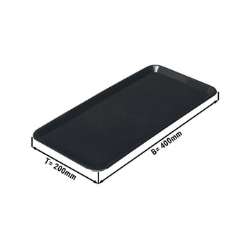 Prostokątna taca prezentacyjna - 400x200x15mm - Czarna - Prime Gastro