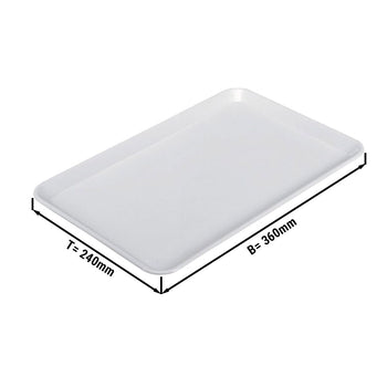 Prostokątna taca prezentacyjna- 360x240x15mm - Biały - Prime Gastro