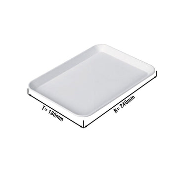 Prostokątna taca prezentacyjna - 240x180x15mm - Biała - Prime Gastro