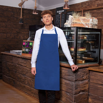 KARLOWSKY | Fartuch na szelkach Basic - Niebieski - Prime Gastro