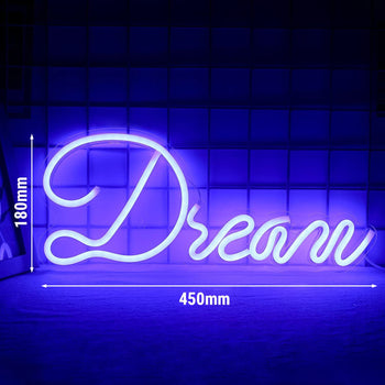 Podświetlany znak LED - Dream - Niebieski - 420x180mm - Prime Gastro