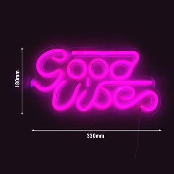 Podświetlany znak LED - Good Vibes 1 - różowy - 330x180mm - Prime Gastro