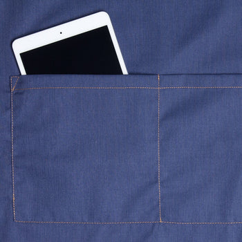 (6 szt.) KARLOWSKY | Fartuch na szelkach dżinsowy styl - Niebieski w stylu Vintage - Prime Gastro