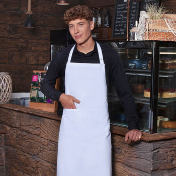 (6 szt) KARLOWSKY | Fartuch na szelkach Teneriffa - Biały