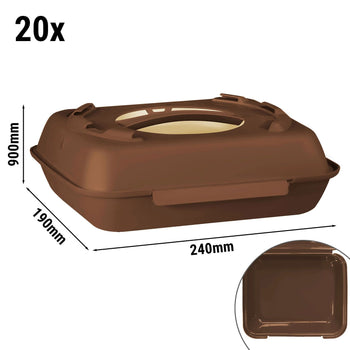 (20 sztuk) Pojemnik Menu - 600 ml - niepodzielone - ciemnobrązowe/brązowe - Prime Gastro