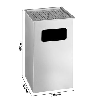 Kosz na śmieci - z popielniczką - nierdzewna stal - Prime Gastro