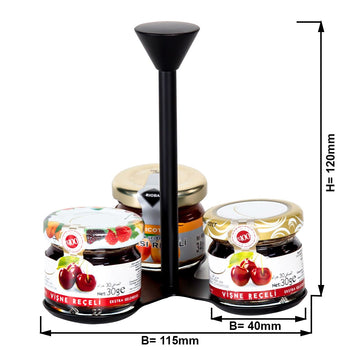 Stojak do marmolady / Stojak bufetowy - czarny - z 3 półkami - Prime Gastro