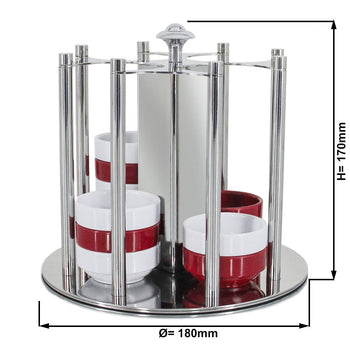 Stojak do marmolady / Stojak bufetowy - chromowany - obrotowy