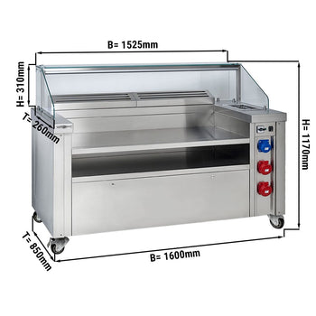 Mobilna stacja do gotowania - 1600x850mm - Wysokość: 1170mm