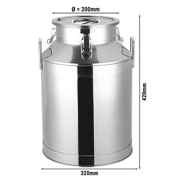 Dzbanek na mleko z pokrywką - stal nierdzewna - 25 litrów - Prime Gastro