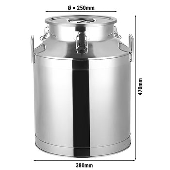 Dzbanek na mleko z pokrywką - stal nierdzewna - 40 litrów - Prime Gastro