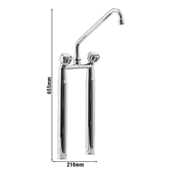 Kran mieszający z dwoma otworami - z kranem mieszającym, kranem obrotowym & 2 zaworami mieszającymi - Prime Gastro