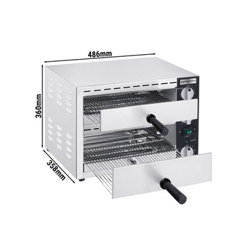 Elektryczny mini piec do pizzy/flammkuchen - 2 x 33 cm - Manualny - Prime Gastro
