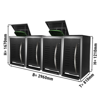 (4 sztuki) pojemniki na śmieci do użytku na zewnątrz - Prime Gastro
