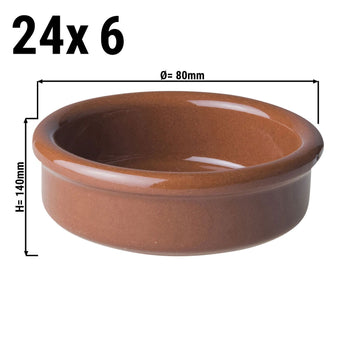 (24x zestaw 6) CLASSICO - Pojemnik na masło Tapas - Ø 80mm - Brązowy - Prime Gastro